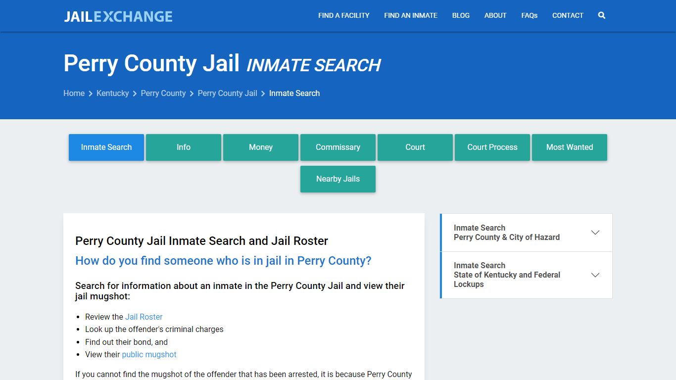 Inmate Search: Roster & Mugshots - Perry County Jail, KY